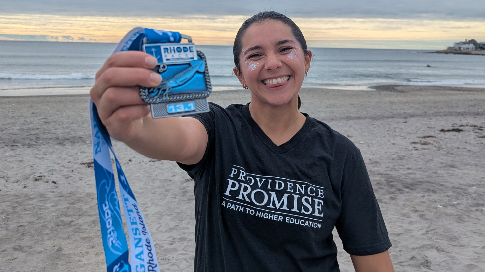 UEP Student with Race Medal